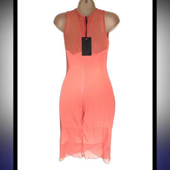 StyleStalker Coral Mesh Fitted Mini Dress NWT S - Picture 5 of 8